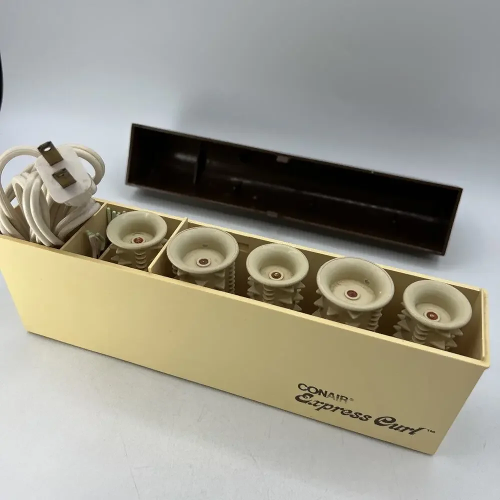 Vintage Conair Express Curl Hotroller Set Travel 5 Rollers Curlers QS-1 Pageant